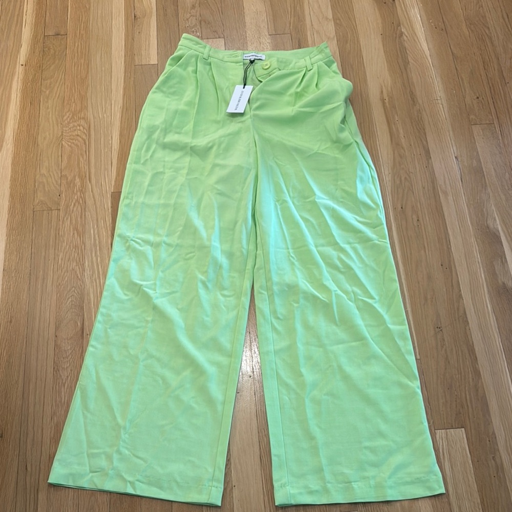 WeWoreWhat Green Casual Wide-Leg Bottoms